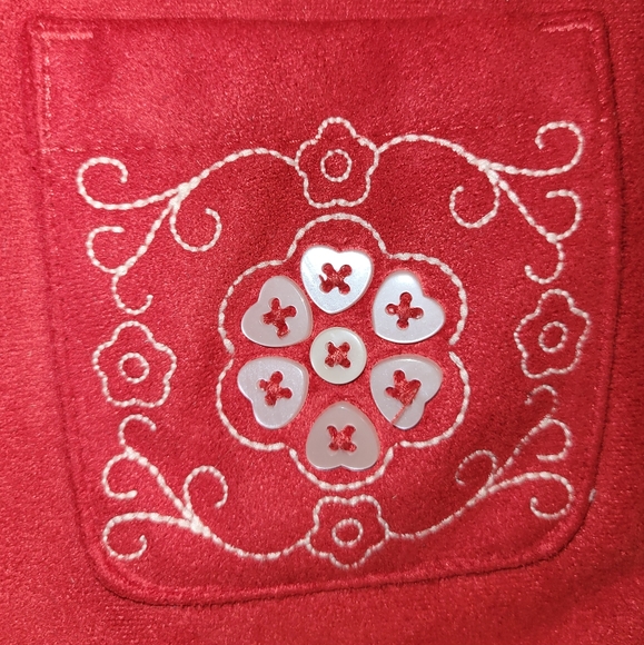 🎅 Baby GAP Vintage Red Christmas Dressy Holiday Pea Coat Jacket 12-18 Toddlers - Picture 5 of 9